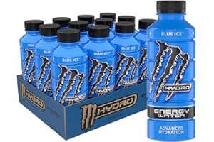 Monster Energy Hydro Water, Blue Ice, 20 Fl Oz (Pack of 12)
