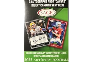 2022 Sage Artistry NFL Football Draft Picks Series Blaster Box with 73 Cards including 2 AUTOGRAPHS and 1 CANVAS Insert Card Possible 2023 Draft Pick CJ Stroud plus Kenny Pickett and Others