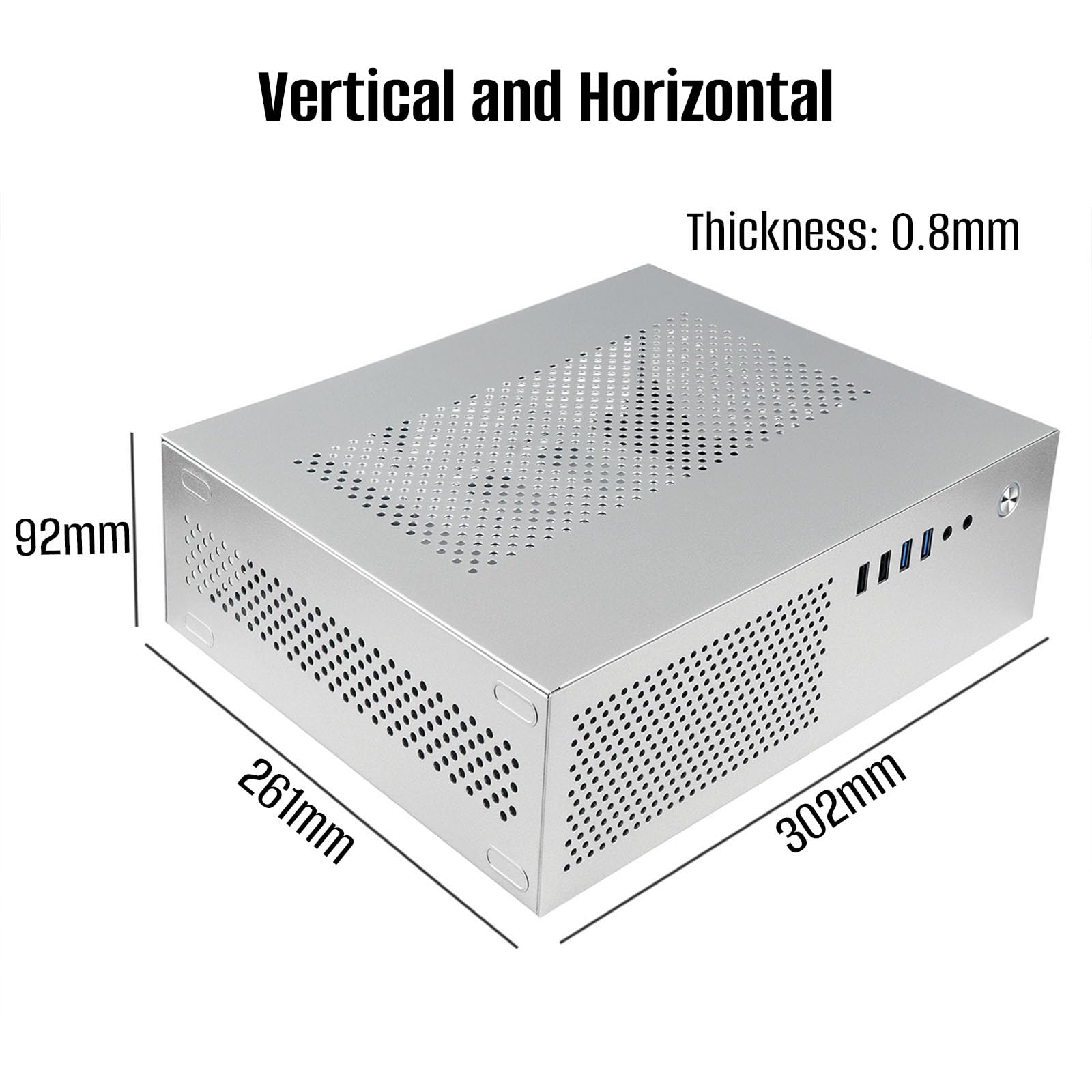 mATX (Mini ITX) PC Case,Micro ATX PC Case,Mini Tower Small Form Factor,0.8mm Thickness SPCC Material,Suitable for MicroATX(244mm x 244mm)/Mini ITX(170 * 170mm) Motherboards