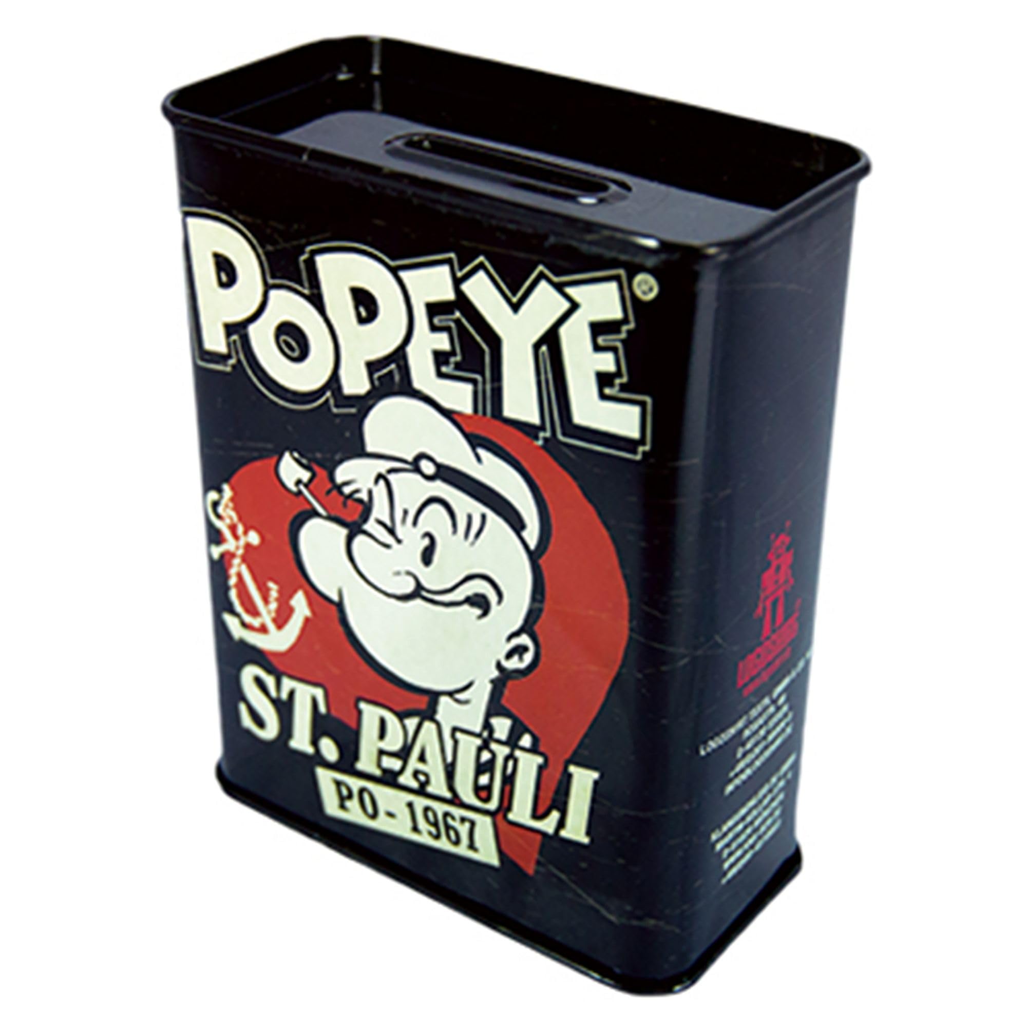 Popeye Metal Box/Coffee Box 9 x 4.5 x 11.5 cm Black