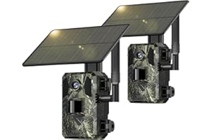 SEHMUA 4G LTE Cellular Trail Cameras 2 Pack,Live Streaming Game Camera Built-in SIM Card 0.2s Trigger Speed Motion Activated Solar Trail Camera with Night Vision IP66 Waterproof