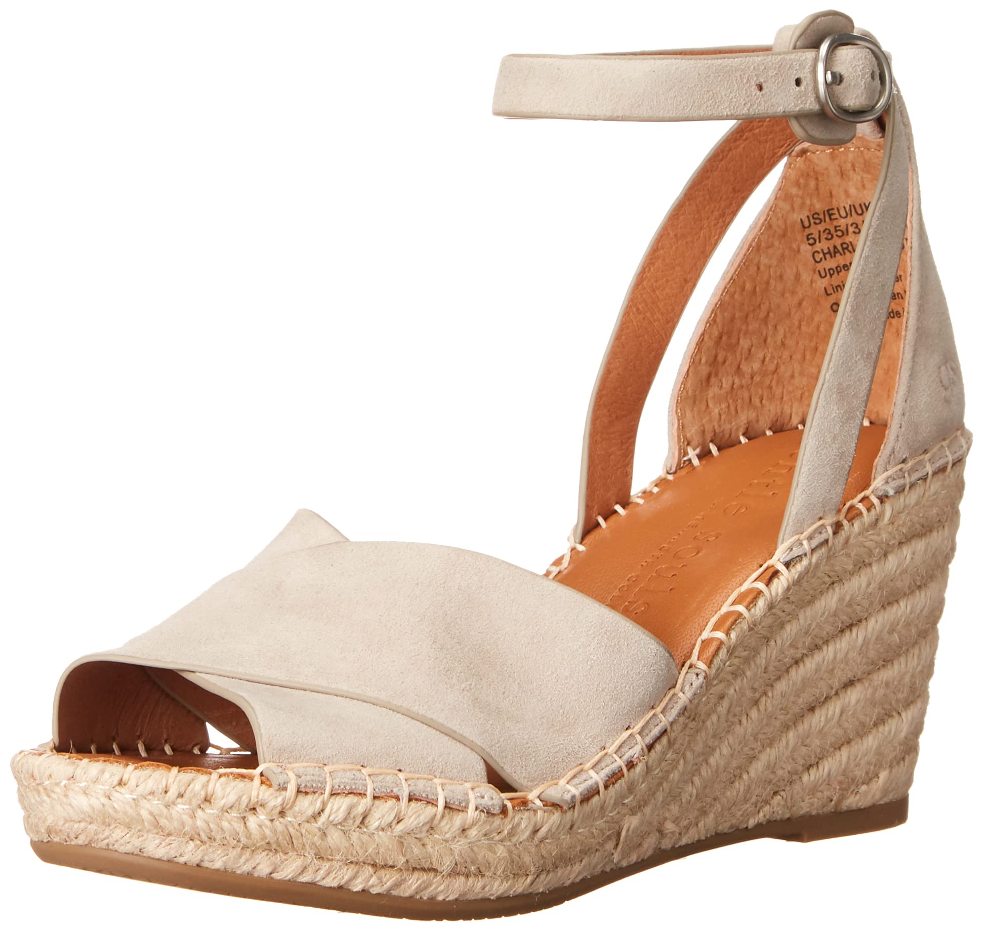 Photo 1 of Gentle Souls Women's Charli X Band Buckle Espadrille Wedge Sandal, Mushroom, 6.5