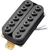 Artec HIVB Invader Style Ceramic Humbucker Guitar Bridge Pickup 16.8K Black | Uncovered, Adjustable Hexagonal Poles, for Electric Guitar