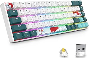 Fogruaden Hot Swappable 60% Wireless Mechanical Gaming Keyboard 60 Percent, 2.4G/USB-C/Bluetooth Keyboard, RGB Backlit, 68 Keys NKRO Compact Mini Keyboard for Win/Mac(Gateron Yellow Switch, Forest)