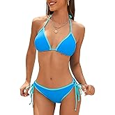 American Trends Women String Triangle Bikini Set Swimsuit Two Piece Bathing Suit Cheeky Swim Suit Swimwear
