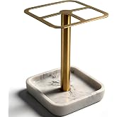 BAVLUD Toothpaste Organizer, Rustproof 304 Stainless Steel Toothbrush Holder, 3 Slots Space Saving Toothpaste Storage Stand for Bathroom Gold
