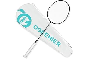 OGEENIER Professional 4U Carbon Fiber Badminton Racket - 30LBS - Includes Badminton Grip and Bag, Lightweight Badminton Racquet for Gym