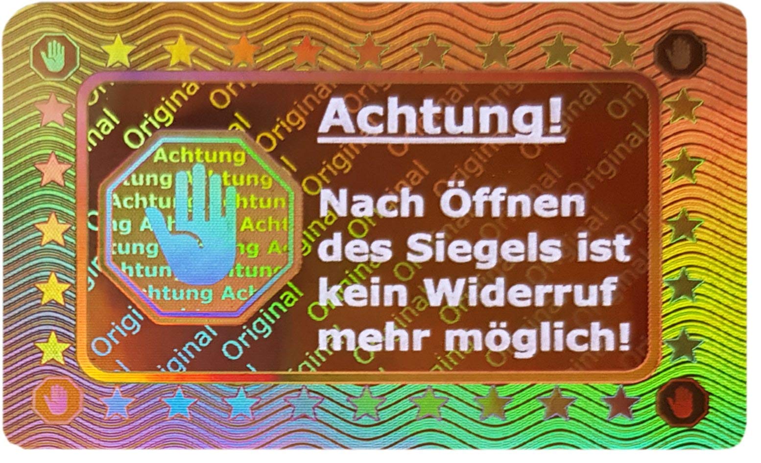 Pack of 320 - 3D Hologram Seal 40 x 25 mm Gold Glossy - Seal Safety Seal Quality Seal Labels Self-Adhesive Label Hygiene Seal Sticker Sticker