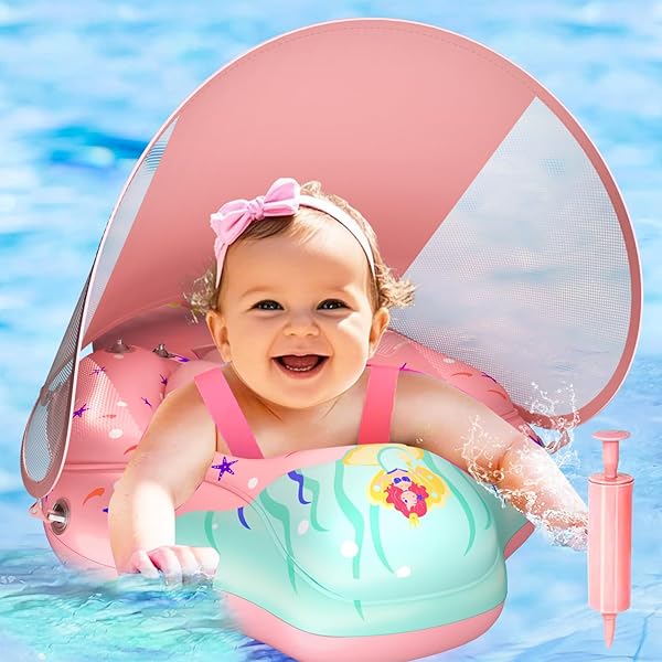Inflatable Float Baby Swim Float With Sun Canopy Inflatable Baby