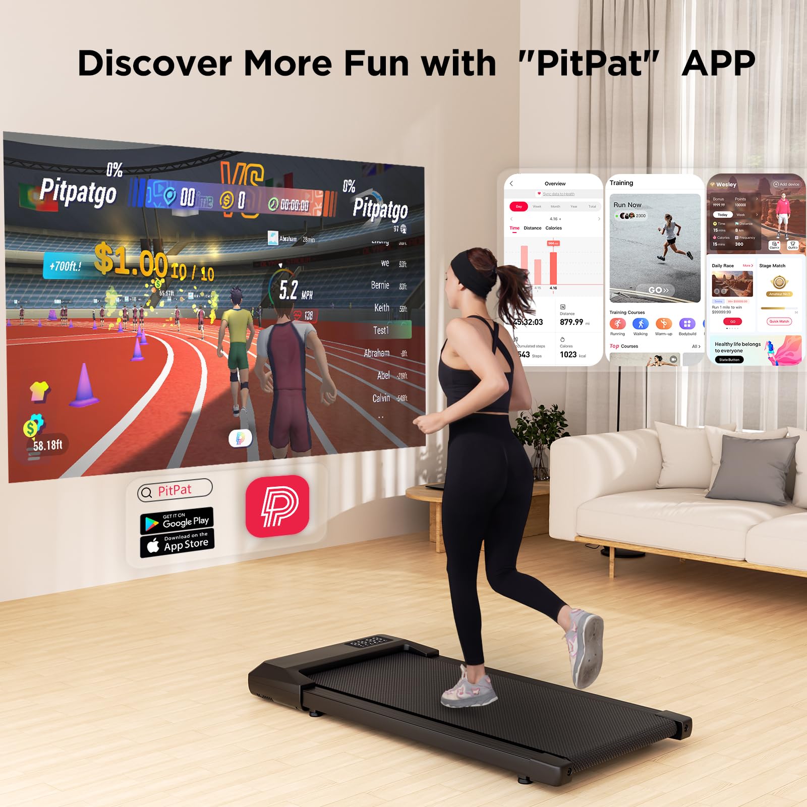 SupeRun Walking Pad with Incline, Under Desk Treadmill, 3 in 1 Portable Treadmills for Home with Remote Control LED Display, 2.5 HP Quiet Mini Treadmill for Office Home Use, 300 Lbs Capacity