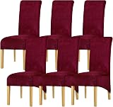 Leorate Stretch Velvet Chair Slipcovers Large High Back Set of 6