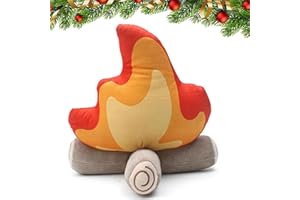 Simulation Campfire Plush Pillow - 10in Fake Campfire for Room Decor, Pretend Play Bonfire with Fake Firewood, Cuddly Floor P
