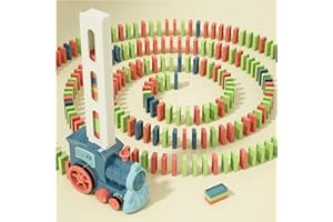 PREPHY Domino Train Toys Kids Games - Automatic Stacking Creative Game 3+ Year Old - Stem Montessori Toy for Boys 4-6 - Summer Autistic Christmas Birthday Gifts 5 6 Toddler Ages 4-8 180PCS
