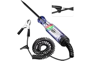 WINAMOO Test Light Automotive, 6V-12V-24V Circuit Tester with Dual Color Polarity Indicator Light for Continuity Voltage Fuse Tester, Car Electrical Test Pen with Stainless Probe for Sedan, SUV, RV, Truck