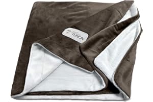 PetFusion Premium Dog Blanket, Cat Blanket | Ultra Soft Pet Blanket Available in Plush or Quilted, 2 Colors (Grey, Brown) | Perfect Blanket for Small Dogs & Large Dogs. 12 Month Warranty