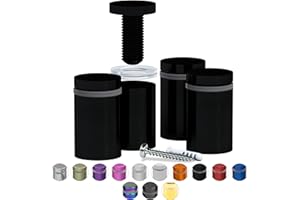 STRATFORD WORKS 4 Pcs Stainless Steel Standoff Screws (Black) - ½” x 1” Screws for Acrylic, Wood, and Glass Signage - Sign Standoffs Wall Mount for Frames, Advertisements, and Displays