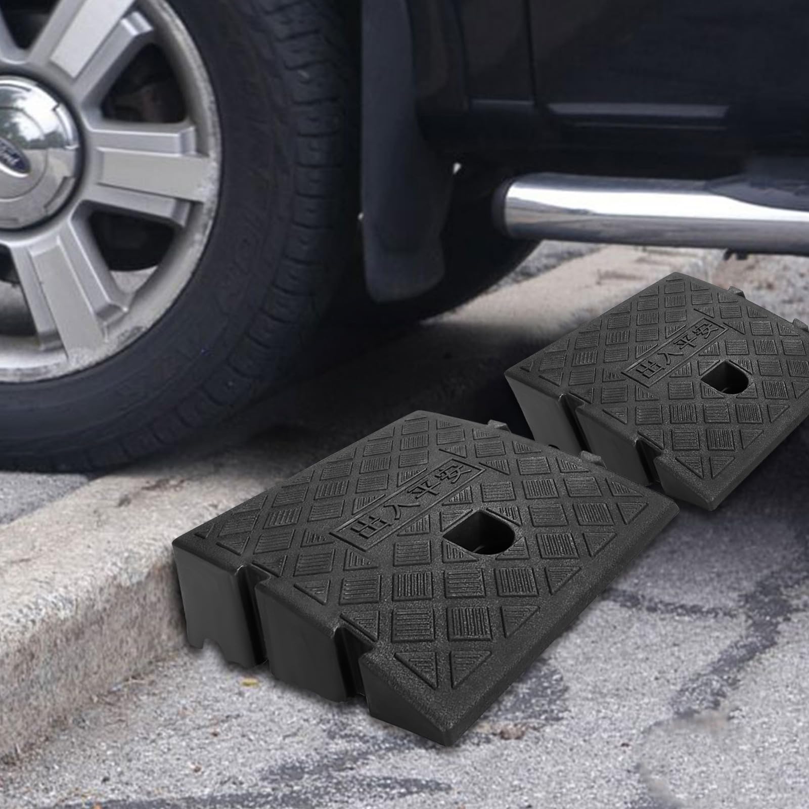 Mua 2 Pack Curb Ramp Black, Portable Lightweight Plastic Driveway Curb ...