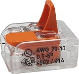Wago 221-612 Terminal Connectors 20pc 0.5-6mm2 Lever Wire Connectors Transparent view 4