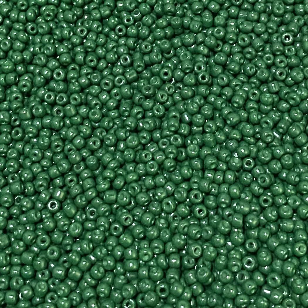 Bala&Fillic Blackish Green Color 3mm Seed Beads About 3600pcs/100Grams in Bag, 8/0 Glass Craft Beads for Making Bracelet Necklace Earring(Blackish Green) — image 1