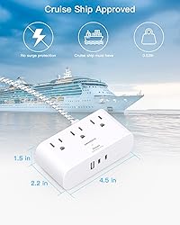 Flat Plug Power Strip, 6 Ft Ultra Thin Flat
