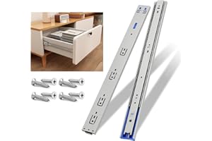 NECILO 16" Soft Close Stainless Steel Residential Drawer Slides, 45kg Load Capacity Full Extension Ball Bearing, Replacement 