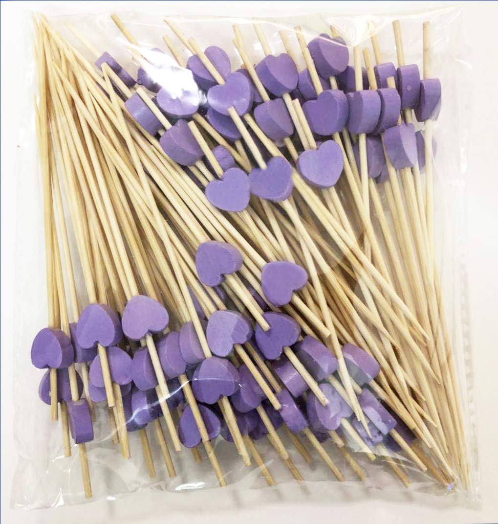 AILEXI Cocktail Sticks 100 Counts Wooden Toothpicks Party Supplies