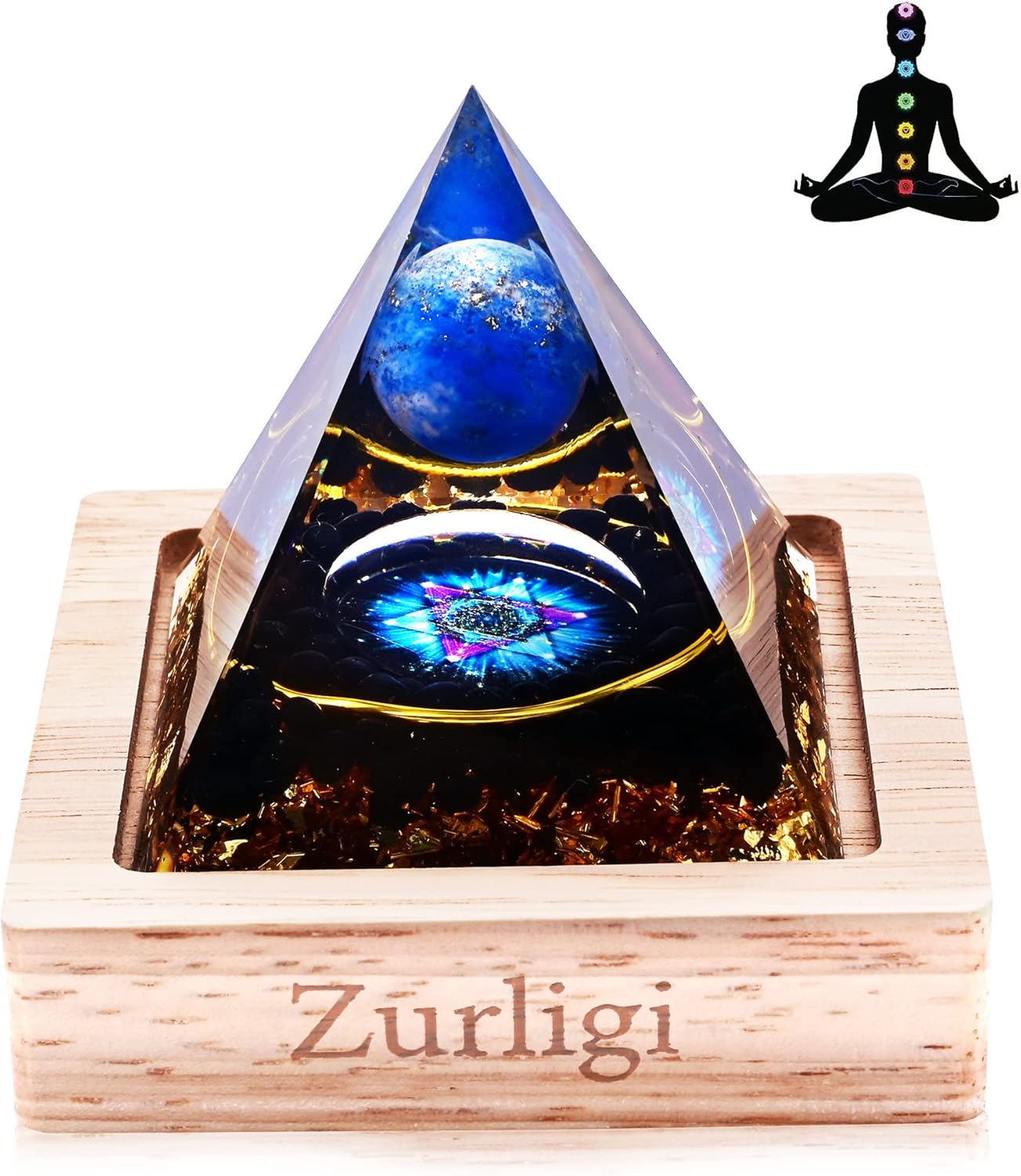Mixed Media - Orgone Pyramid Energy Generator - New Inspirational Orgonite Pyramid for Success, Wealth and Wisdom - Organite Orgone Pyramid Crystal for Postive Energy - Anti-stress, Calmness, Growth, Strength