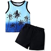 NZRVAWS Toddler Baby Boy Summer Clothes 2Pcs Shorts Set Sleeveless Tank Tops Hawaiian T-Shirt Cute Boys Clothing Set