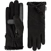 isotoner womens Stretch Fleece Gloves With Microluxe Lining and Smart Touch Technology
