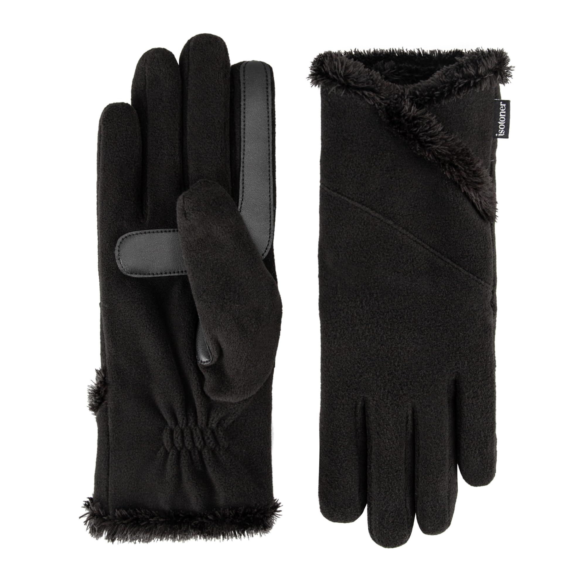 isotoner Women's Water Repellent Plush Lined Fleece Touchscreen Gloves Image