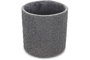 CS Unitec | PTX Superfine Fleece Nonwoven Sleeve | Abrasive Grit Torque Grinder Tool Attachment for Scratch Removal| 3-1/2" Diameter x 4" Wide, Grey, (Pack of 4)