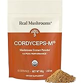 Real Mushrooms Cordyceps Mushroom Powder - Organic Cordyceps Powder Mushroom Energy and Wellness Support - Rich in Beta Glucans - Non-GMO, Vegan Supplement, 60 Servings