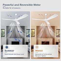BvenuBigLite White Ceiling Fan with Remote: 3