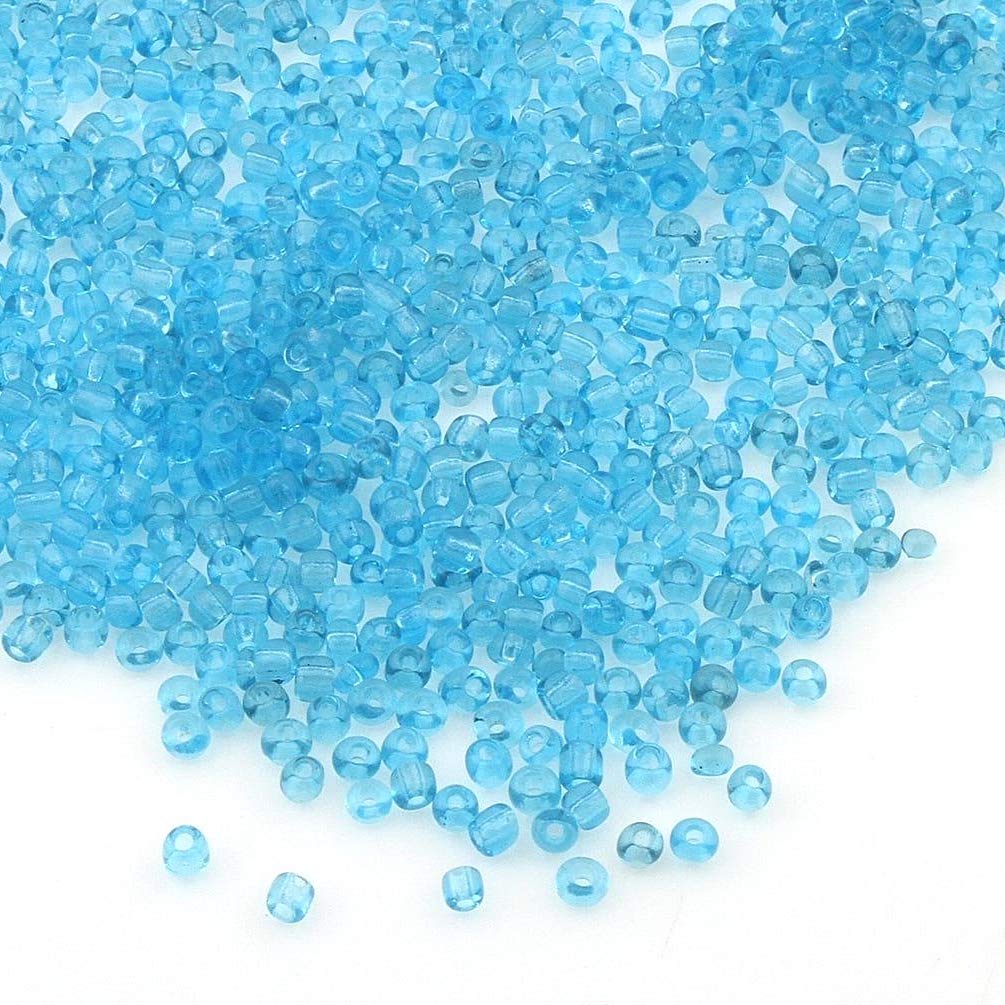 Perlin Seed Beads Glass Native American Beads Seed Beads Pony Beads 2 mm 11/0 Seed Beads 6500 Pieces (Aqua Blue)
