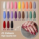 VANREESA Gel Nail Polish Set 21 Colors UV/LED Glossy Matte Top Coat view 3