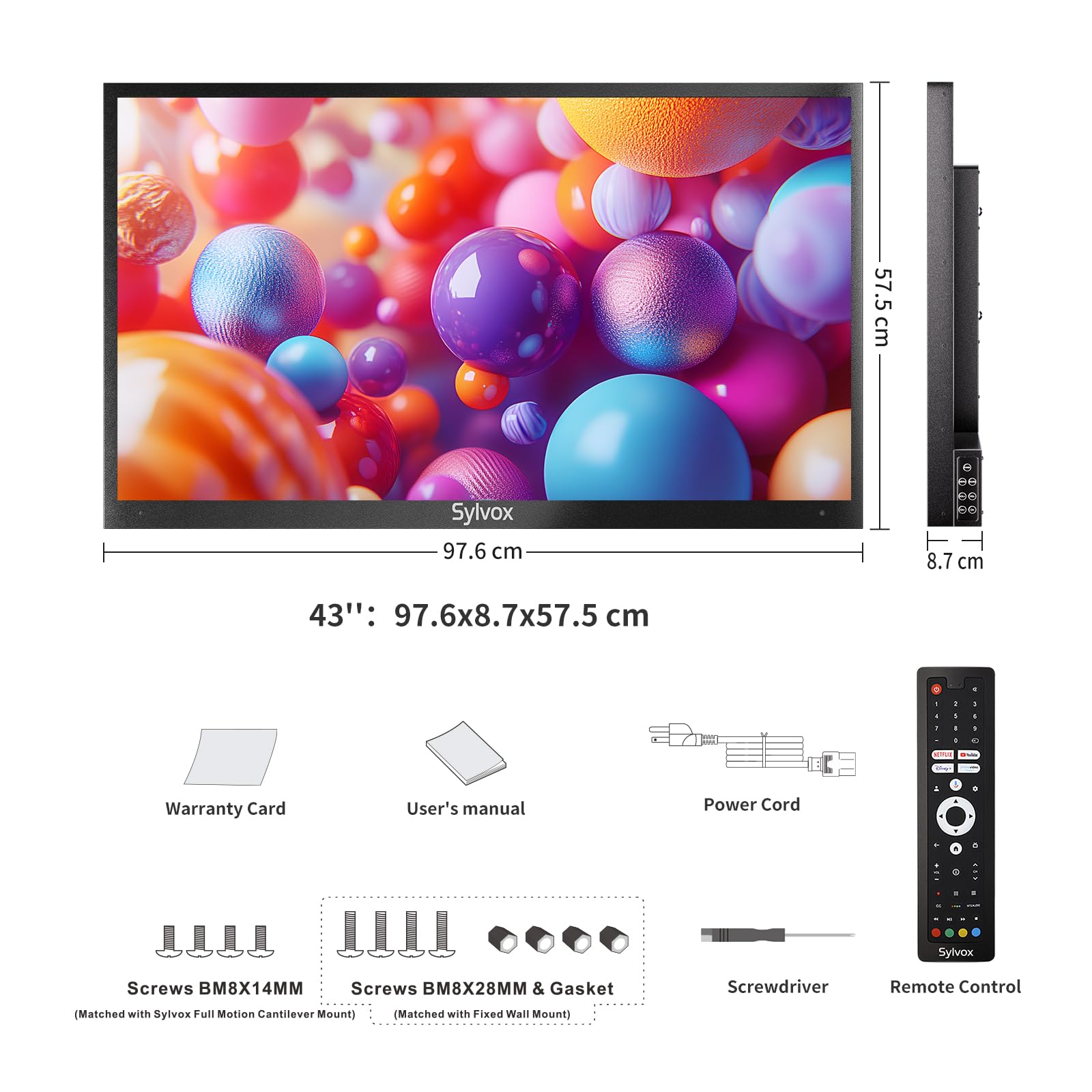 SYLVOX 43 Zoll Outdoor Smart TV, | 4K UHD 2000 Nits HDR10 | Google TV | IP55 Wasserdicht, Weatherproof Television, Outdoor Fernseher für Garten, Terrasse & Gewerbe (Pool Pro 2.0) 10