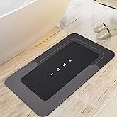 Housego Absorbent Bath Mat Magic Rug, Quick Drying Mat Magic Bath Mat Non-Slip Floor Rug Rubber Backed for Bathroom Kitchen Shower Sink, Water Absorbent (1PC, 15.7''x23.6'', Black)