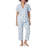 Bed Head PJs Womens Matching Pajamas - Soft Organic Cotton Button Down PJ Shirt & Cropped Pants Set - Loungewear & Sleepwear