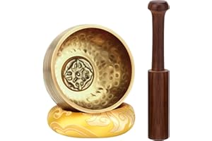 DiDiBirDi 3.14In Tibetan Singing Bowl Set – Handmade in Nepal for Meditation, Yoga, Relaxation and Stress Relief, Sound Bath