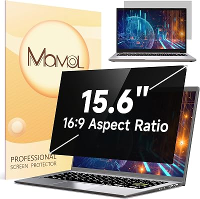 Mamol 15.6in Privacy Screen Filter Anti Spy Blue Light Reduction 16:9