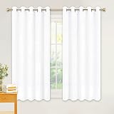 PONY DANCE White Thermal Curtains 66 x 54 Inch 2 Panels Eyelet Energy Saving