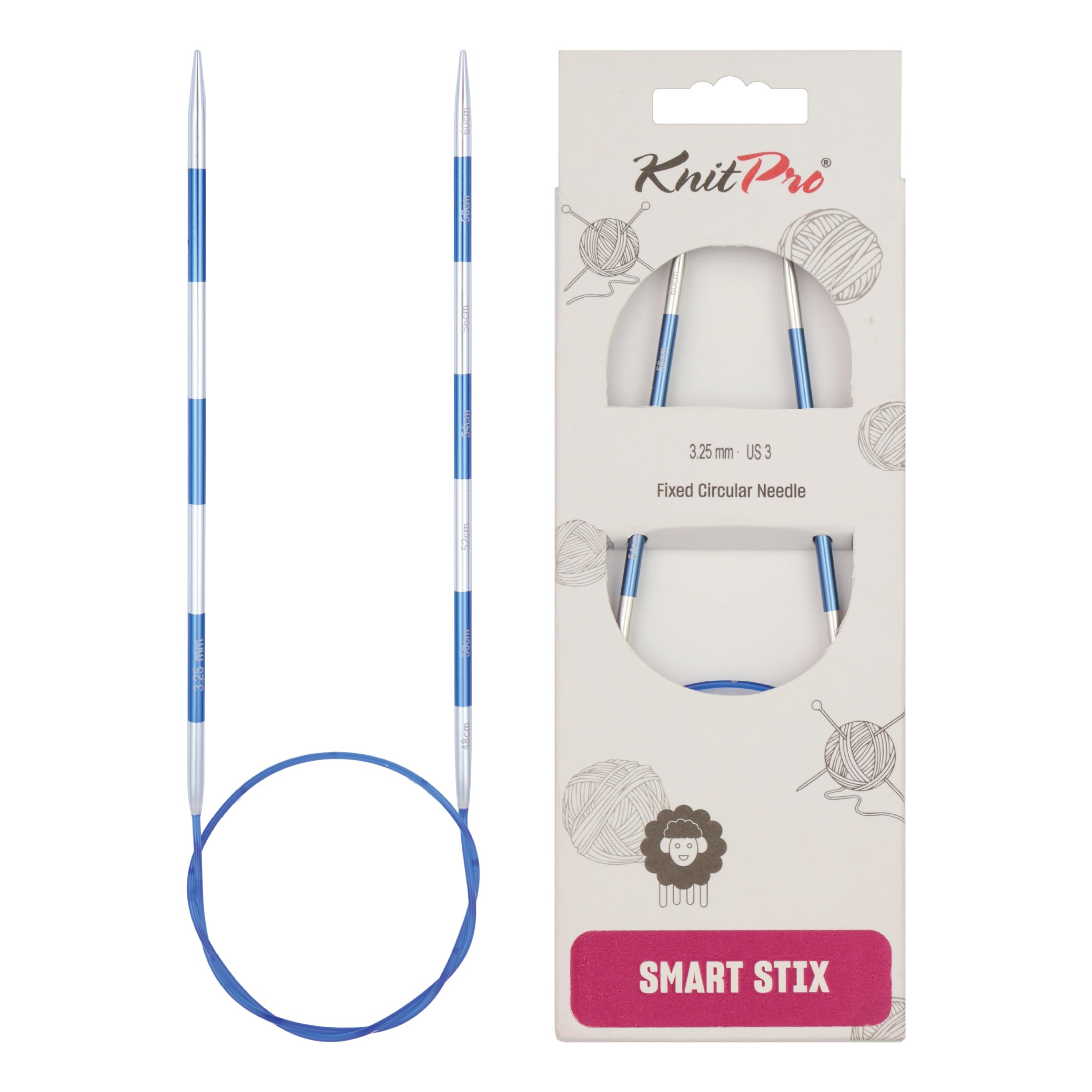 KnitPro Smartstix Fixed Circular Needles 24" (60cm) | 3.25mm