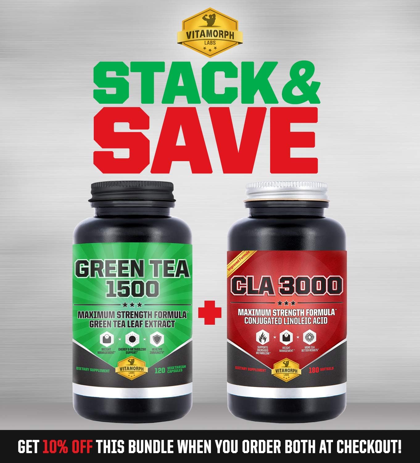 Green Tea 1500 - Egcg Green Tea Extract Supplement, Maximum Strength Egcg Green Tea Extract Capsules for a Metabolism Boost and Daily Energy by Vitamorph Labs - 120 Vegetarian Capsules: Health & Personal Care