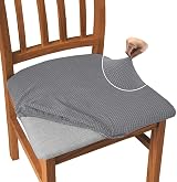 Granbest Jacquard Dining Chair Covers Set of 6 Light Grey