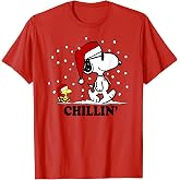 Peanuts Holiday Snoopy Snowfall Chillin' Short Sleeve T-Shirt