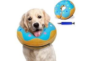 KIKNIN Inflatable Dog Cone Collar, Protective Recovery Collar Cone for Small Medium Large Dogs and Cats, Soft E-Collar Dog Do