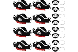 16 Piece Pirate Hat with Eye Patch