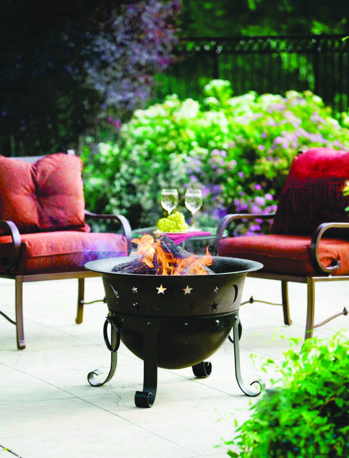 Catalina Creations Heavy Duty Cast Iron Fire Pit with Cover and Accessories, 29" eBay