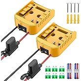 2 Packs Power Wheel Adapter Compatible with Dewalt 20V Battery, Converter Kit with Switch & Fuse & Wire Terminals & 12 AWG Wire for DIY RC Car Toys Robotics