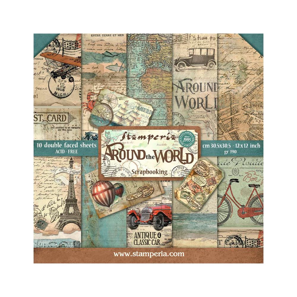 Stamperia Around The World Paper Pad 30x30